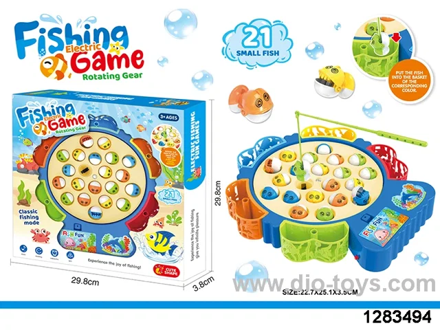 fishing game toys in window  box