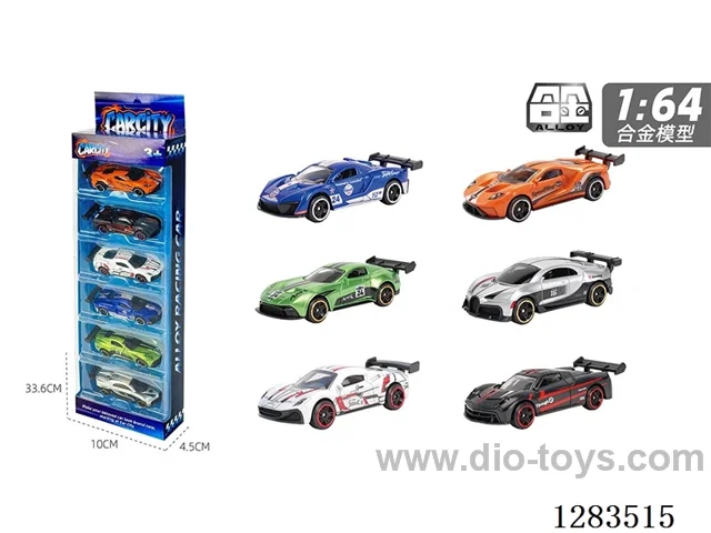 1:64 free wheel alloy car 6PCS