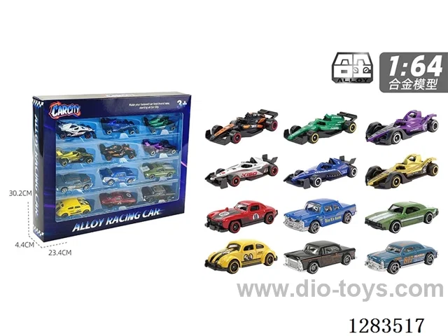 1:64 free wheel alloy car 12PCS