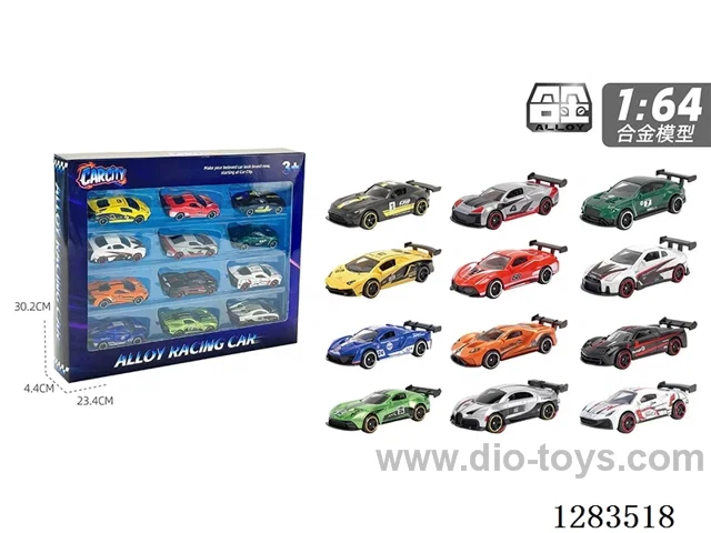 1:64 free wheel alloy car 12PCS