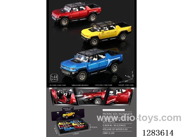 1:24 Die-Cast Pull Back Taxi Models (6 PCS)W L/M included battery