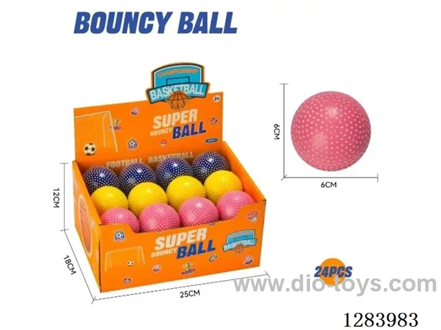 6cm Beaded Ball - Rubber Bounce Ball 24PCS