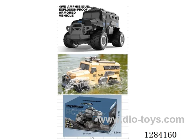 Amphibious Land-Water Vehicle 1:18 4WD 2.4G RC Waterproof Waterproof Remote Control included battery