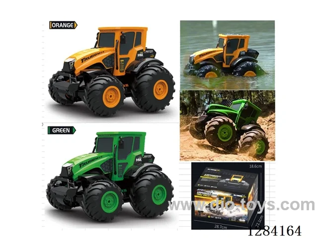 Amphibious Land-Water Vehicle 1:18 4WD 2.4G RC Waterproof Proportional Steering/Throttle Waterproof Remote Control included battery