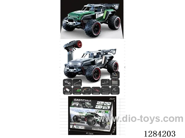 High-Speed Car, Brushed Motor, 1:14 , 30 km/h, 4WD, 2.4 GHz RC, alloy Body, Lights included battery