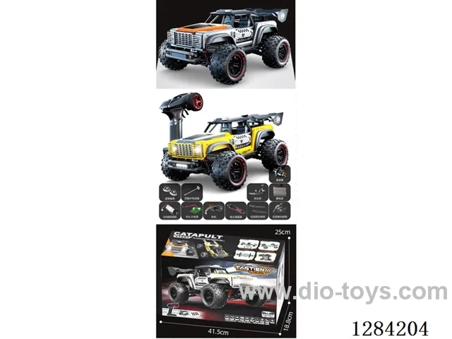High-Speed Car, Brushed Motor, 1:14 , 30 km/h, 4WD, 2.4 GHz RC, alloy Body, Lights included battery