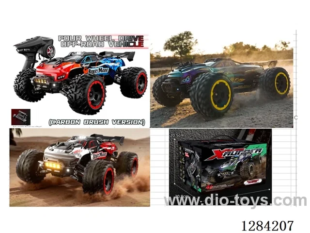 High-Speed Car, Brushless Motor, 1:10 , Fully Eco-Friendly, 2S Battery, 33 km/h, 4WD, 2.4 GHz RC, Lights, Cooling Fan included battery