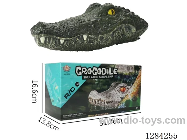 RC Boat, Crocodile Design, 2.4G Remote Control, Water Detection, Auto-Shutdown When Out of Water included battery