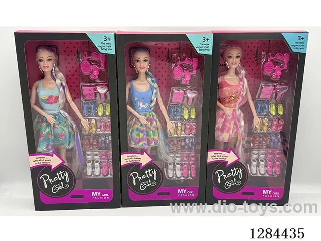 3 mixed 9-Joint 11-Inch Barbie + Shoes Set