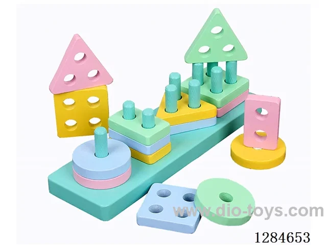 Wooden Macaron Rectangular Stacking Set