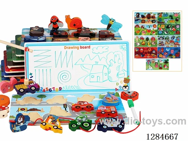 Wooden 4-in-1 Multi-Functional Matching Board