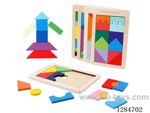 Wooden Shape Building Block Puzzle