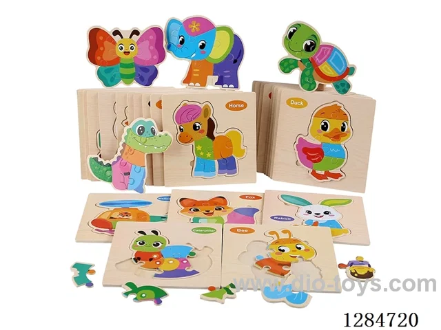 Wooden Cartoon Snap-Together Puzzle