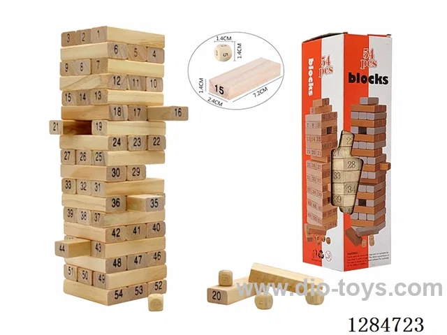 Wooden 54PCS Number Stacking Game