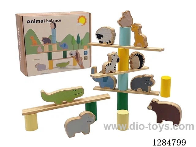 Wooden Animal Balance Stacking Game