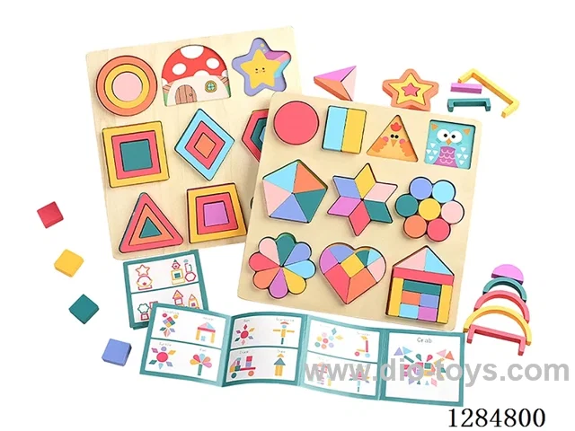 Wooden Montessori Early Learning Building Blocks Puzzle