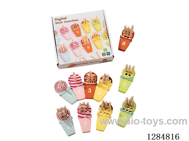Wooden Ice Cream Block Matching/Stick Insertion Activity