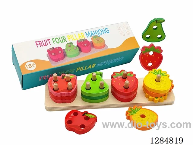 Wooden Fruit Four-Pillar Set