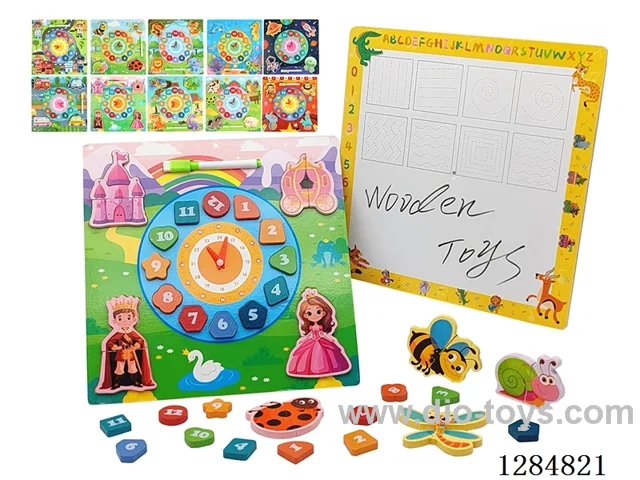 Wooden Clock Drawing Board Puzzles (Various Styles)