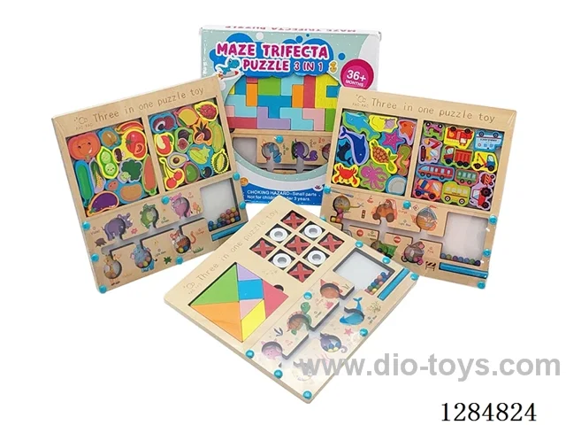 Wooden Marble Maze 3-in-1 (Multiple Styles)