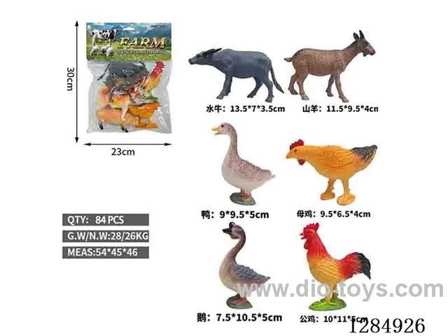 6 Large Hollow Farm Animals