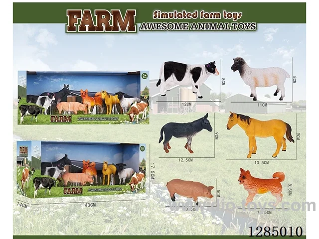6 styles Set of Farm Animals in Display Box