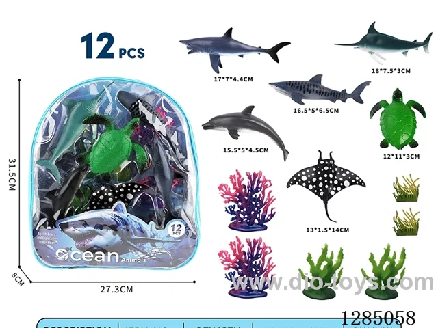 Marine Animals + Accessories 12 styles Large Backpack Set