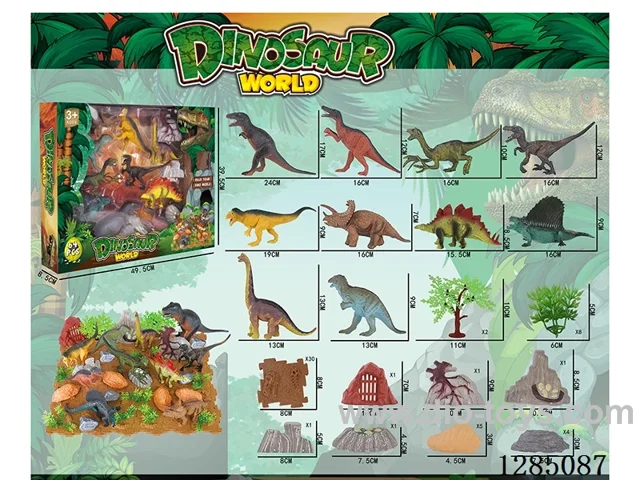 Large Dinosaurs + Accessories in Color Box
