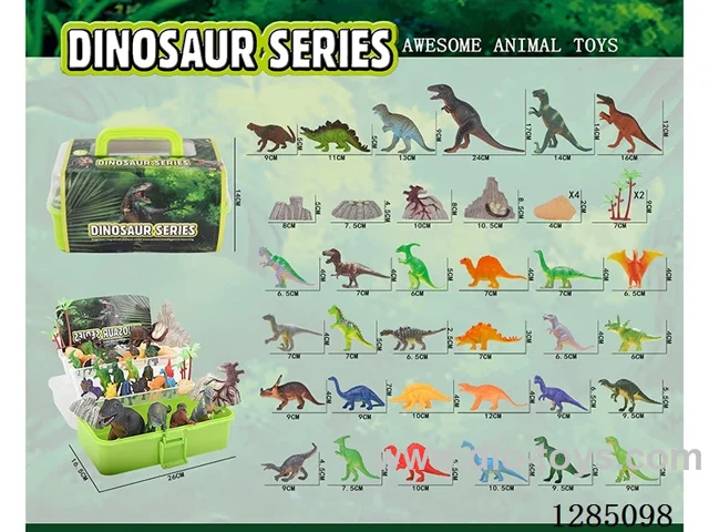 Large and Small Dinosaurs + Accessories (Storage Box)
