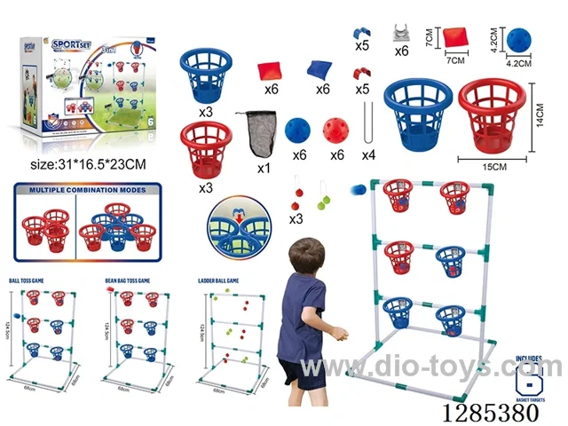 Throw-and-Catch Basket, Step Balls, and Sandbags 3-in-1