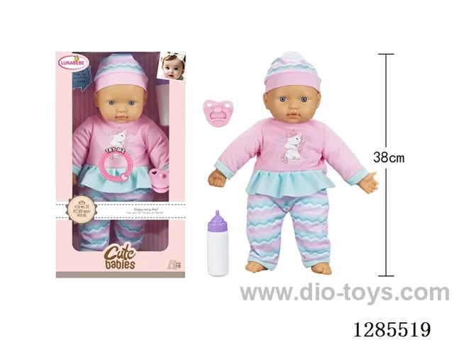 16-inch Cotton-Bodied Doll with Fixed Eyes/ 4-Sound IC, Includes 3 *AG13 Batteries