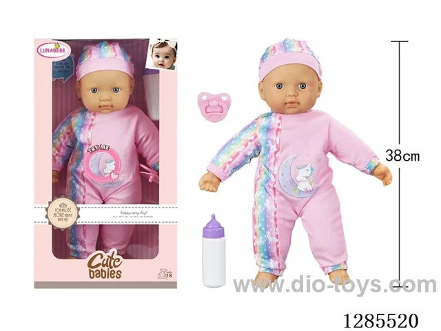 16-inch Cotton-Bodied Doll with Fixed Eyes/ 4-Sound IC, Includes 3 *AG13 Batteries