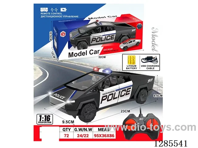1:18 4ch RC Car, Tesla, Black (Battery Included)