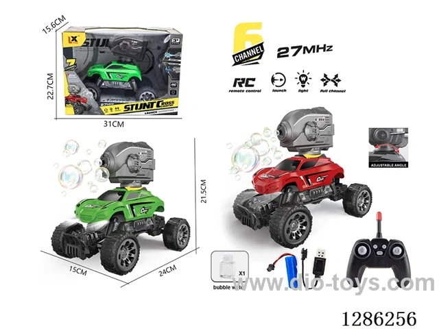 1:16 27MHz RC 6ch 4-Wheel Rock Crawler + RC Bubble Cannon + 1 Bottle of Bubble Solution + Spotlight (Battery Included)