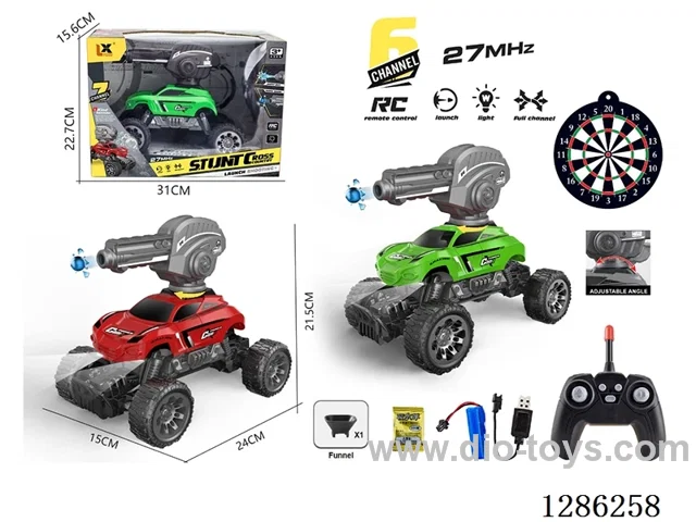 1:16 27MHz RC 6ch 4-Wheel Rock Crawler + RC Water Ball Turret + 1 Pack of Dry Water Balls + 1 Loading Funnel + Spotlight (Battery Included)