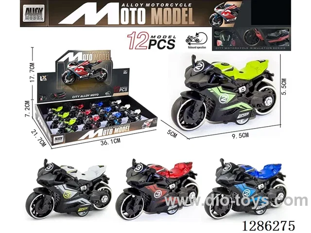 1:18 pull back alloy motorcycles 12PCS