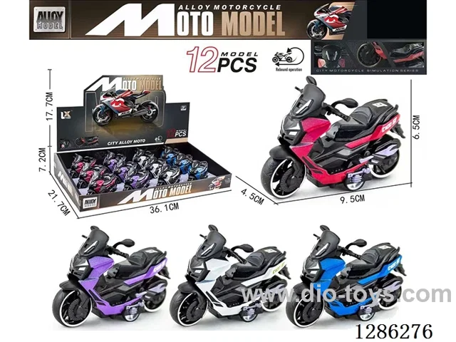 1:18 pull back alloy motorcycles 12PCS