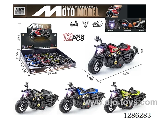 1:14 pull back alloy motorcycles 12PCS （W L/M）