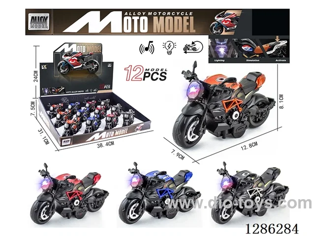 1:14 pull back alloy motorcycles 12PCS （W L/M）