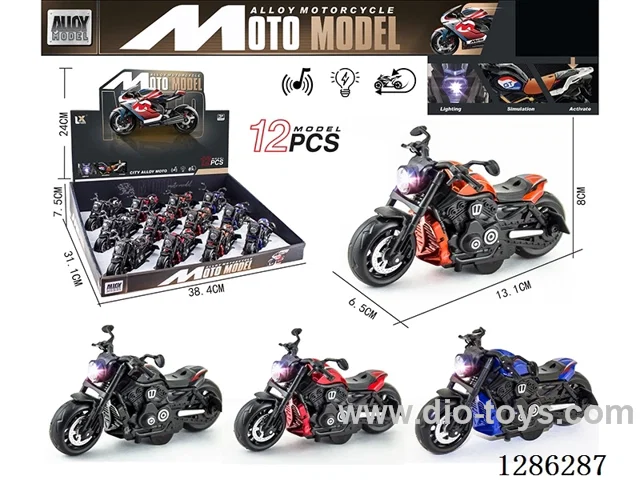1:14 pull back alloy motorcycles 12PCS （W L/M）