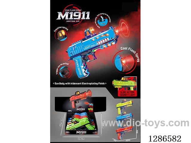 B/O gun with light/spray (M1911)9PCS