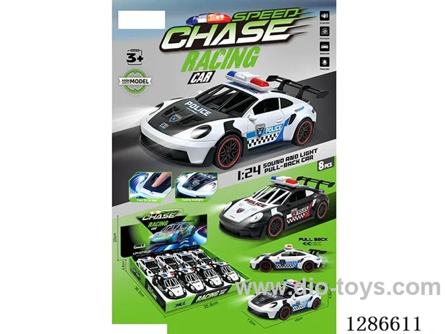 Porsche Inertia Police Car (W/L/M), 8PCS