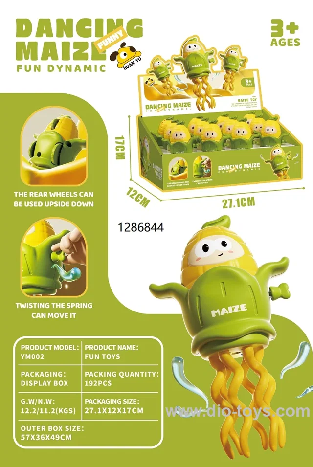 wind up dacning corn toy in display box