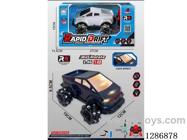 1:22 9ch Dual-Remote Control RC Stunt Car with LED Lights (GCC)included battery