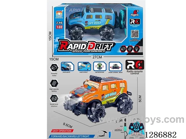 1:22 9ch RC Dual-Remote Control Stunt Car with light(GCC)included battery