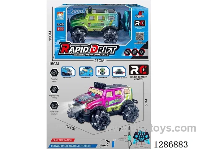 1:22 9ch RC Dual-Remote Control Stunt Car with light(GCC)included battery