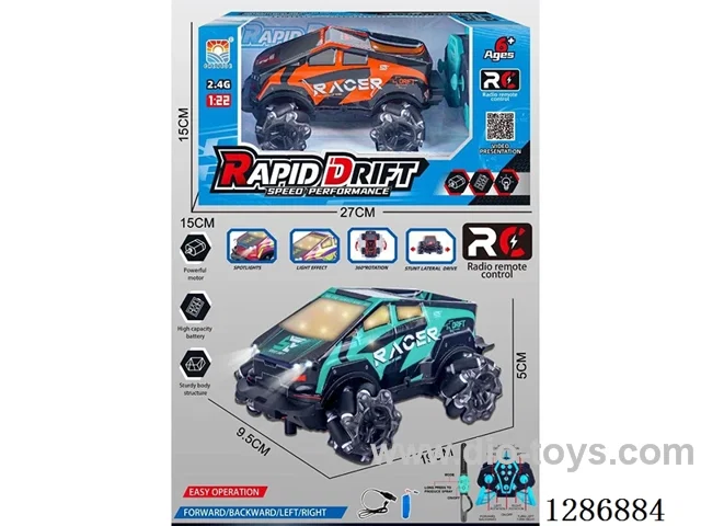 1:22 9ch RC Dual-Remote Control Stunt Car with light(GCC)included battery