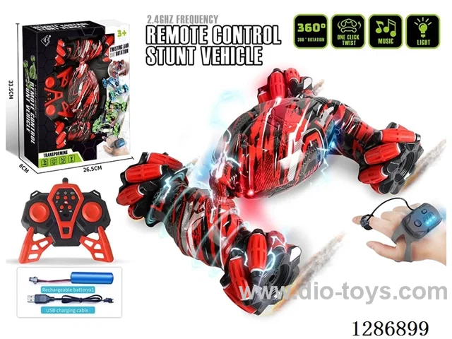 2.4G RC Stunt Side-Wheel Drive Transformable Car W L/M/ Dual Remote Control Version(Battery Included)