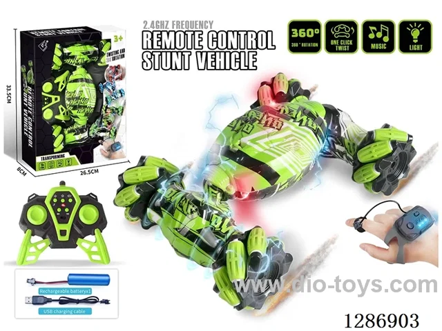 2.4G RC Stunt Side-Wheel Drive Transformable Car W L/M/ Dual Remote Control Version(Battery Included)