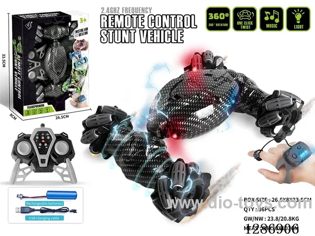 2.4G RC Stunt Side-Wheel Drive Transformable Car W L/M/ Dual Remote Control Version(Battery Included)